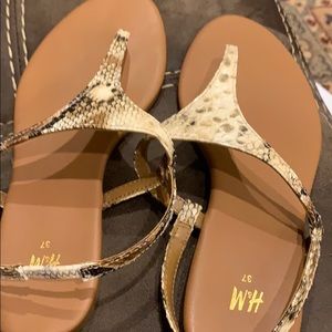 H&M snakeskin sandals size 7